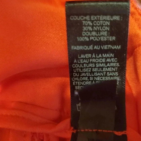 EXPRESS lined pencil skirt with orange/red lace overlay Size 8 - Picture 3 of 5